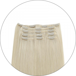 #1001 Platina blond, 50cm, 110g, Clip-on Extensions