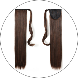 #1B Sortbrun, 50 cm, Natural wave Ponytail