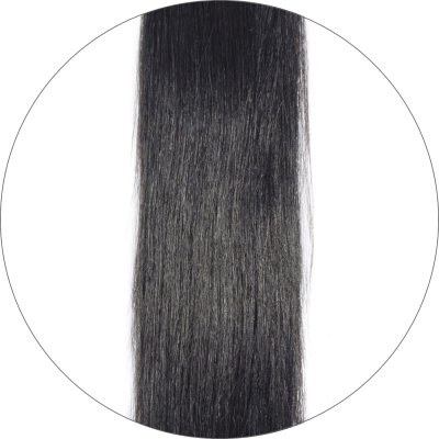 Long Lasting, #1 Sort, 50cm, 50g, Keratin Extensions, Single drawn