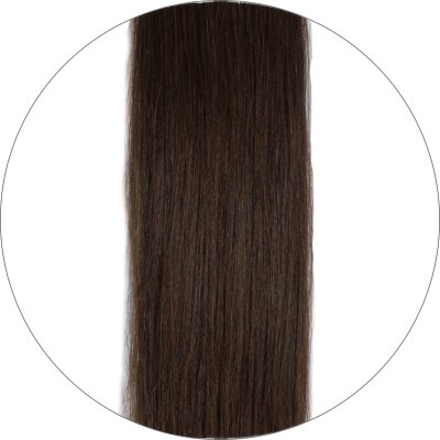 #2 Mørkebrun, 40 cm, Premium Keratin Extensions, Single drawn