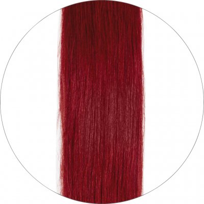#63 Intens Rød, 40cm, 50g, Keratin Extensions, Single drawn