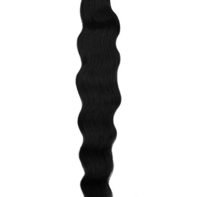 #1 Sort, 50cm, 50g, Natural Wave Keratin Extensions