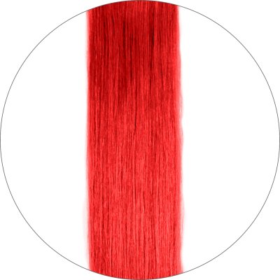#64 Klar Rød, 40cm, 50g, Seamless Premium Tape Extensions, Single drawn